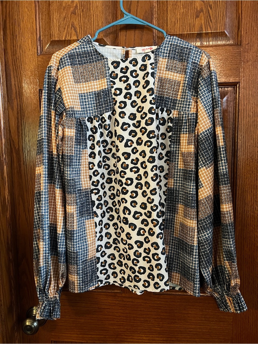 Mazik Medium Top Pullover Long Sleeves Mixed Prints Tunic